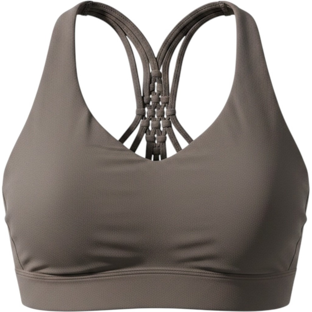 OFFLINE by Aerie Real Me Macrame Sports Bra Brown Medium Support V-Neck L